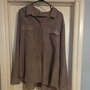 Old Navy Brown Button-Up Shirt 100% Polyester